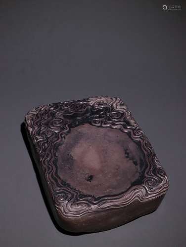 A Chinese Ink Stone With Cloud Pattern Carving