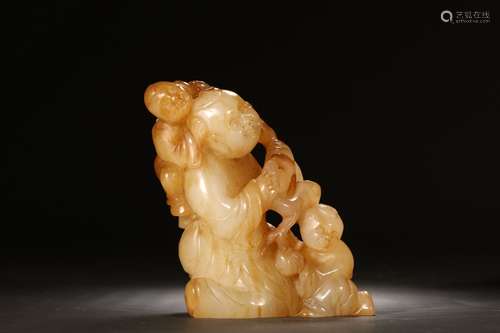 A Chinese Hetian Jade Ornament Of Figures