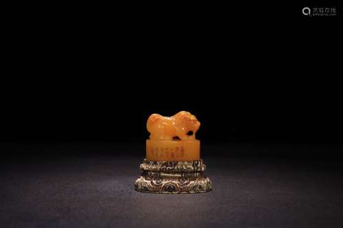 A Chinese Tianhuang Stone Seal Of Beast Shaped