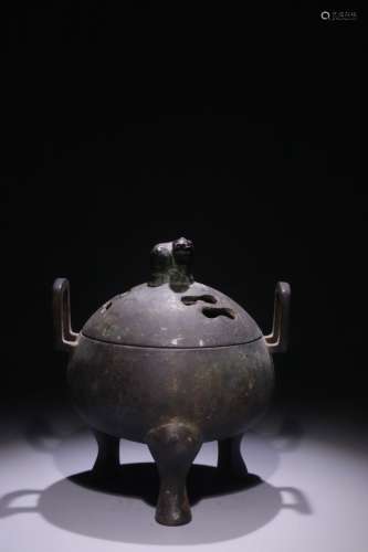 A Chinese Bronze Censer With 