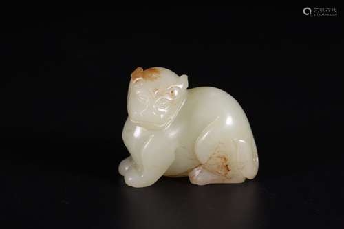 A Chinese Hetian Jade Ornament Of Beast Shaped