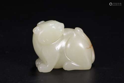 A Chinese Hetian Jade Pendant Of Beast Shaped