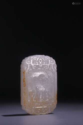 A Chinese Hetian Jade Pendant Of Story