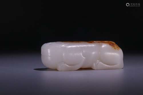 A Chinese Hetian Jade Ornament Of Beast Shaped
