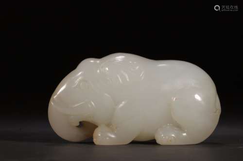 A Chinese Hetian Jade Ornament Of Elephant Shaped