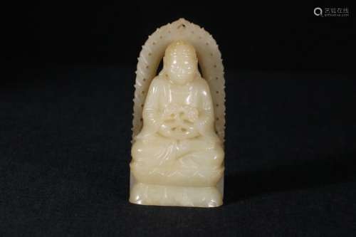 A Chinese Hetian Jade Buddha Statue