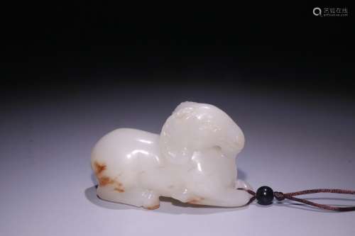 A Chinese Hetian Jade Pendant Of Goat Shaped