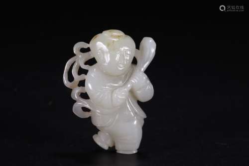 A Chinese Hetian Jade Ornament Of Figure Shaped