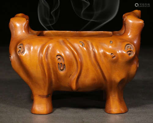 A HUANGYANG WOOD CENSER NATURE SHAPED