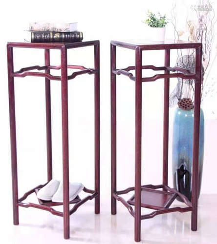 PAIR OF ZITAN WOOD STAND