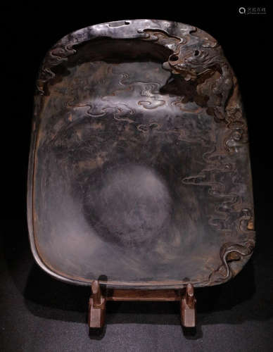 AN INK SLAB CARVED WITH POETRY