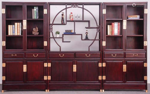 SET OF ZITAN WOOD CABINET