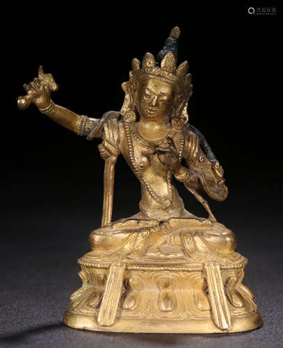 A GILT BRONZE TARA BUDDHA STATUE