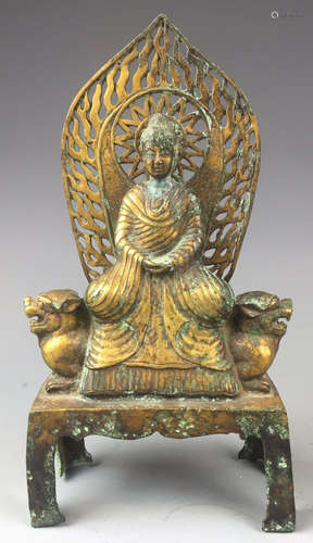 A GILT BRONZE BUDDHA STATUE