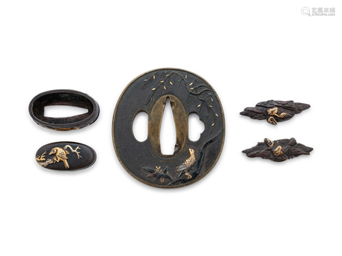 A Set of Five Inlaid Bronze Sword Fittings