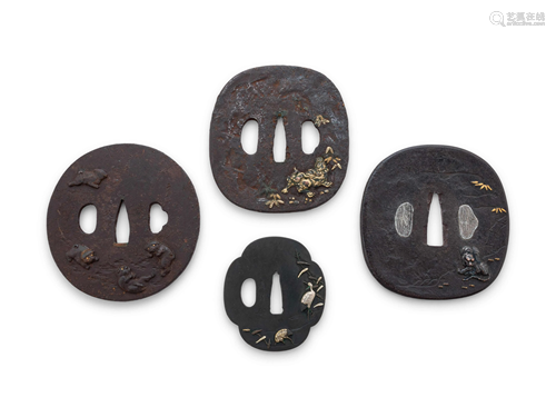 Four Inlaid Tsuba