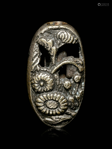 A Bronze Bead-Form Ojime