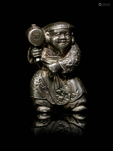 A Bronze Figural-Form Ojime