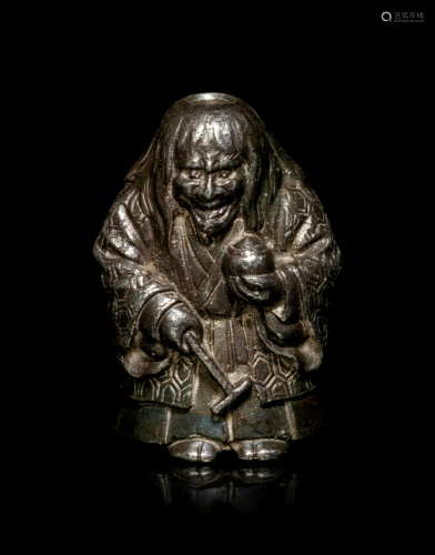 A Bronze Figural-Form Ojime