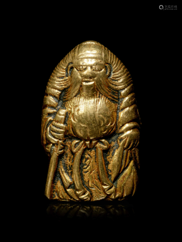 A Bronze Figural-Form Ojime