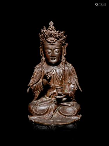A Chinese Bronze Figure of Guanyin