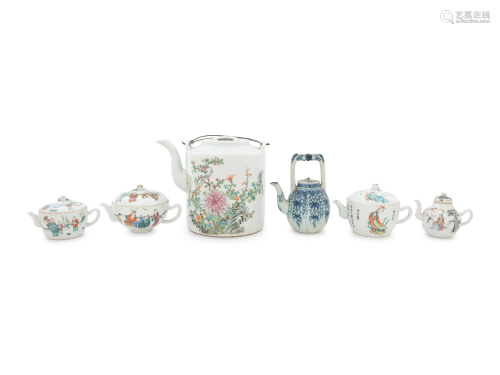 Six Chinese Porcelain Teapots