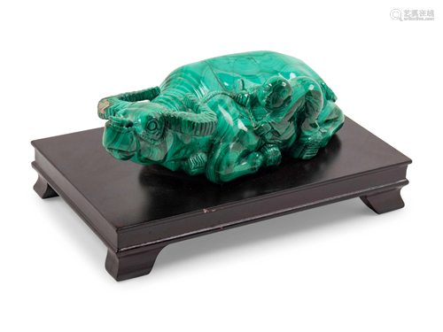 A Chinese Malachite Carving