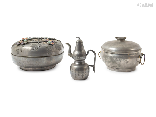 Three Chinese Pewter Wares