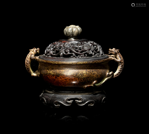 A Chinese Bronze Censer and Cover