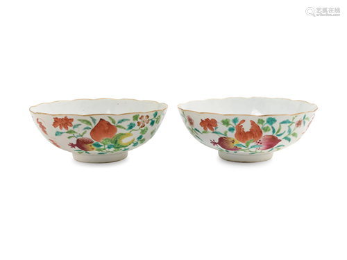 A Pair of Chinese Famille Rose Porcelain Bowls