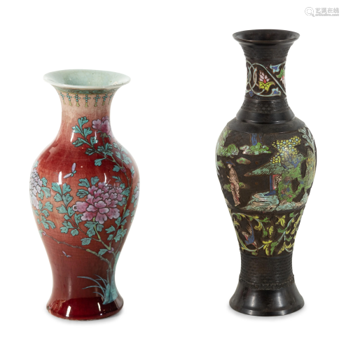 Two Large Chinese Yen-Yen Vases