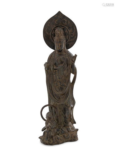 A Chinese Bronze Figure of Guanyin