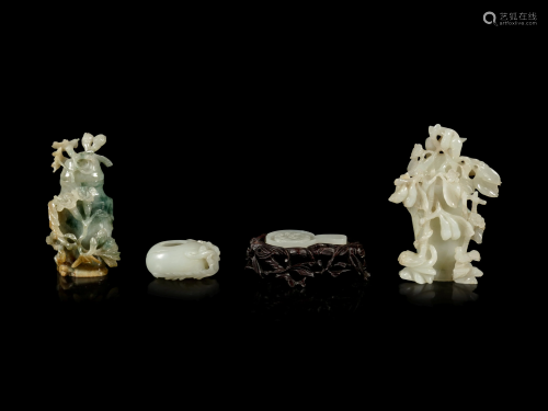 Four Chinese Jade and Hardstone Scholar's Objects