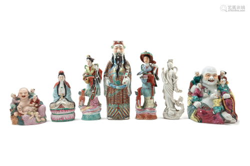 Seven Chinese Porcelain Immortal Figures