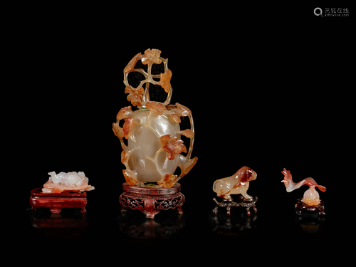 Four Chinese Carved Agate Articles