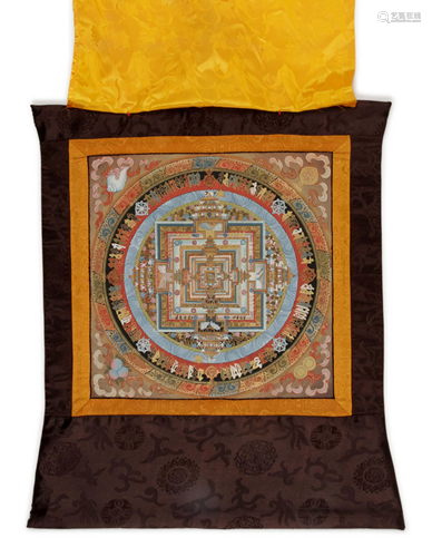 A Tibetan Thangka of a Mandala