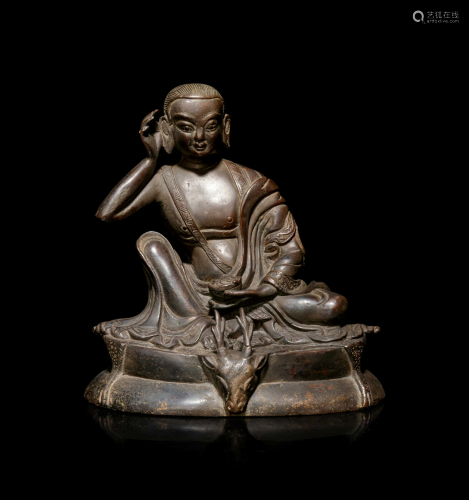 A Tibetan Bronze Figure of Milarepa