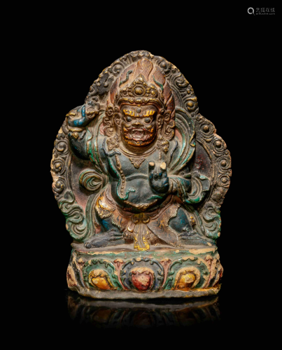 A Tibetan Polychrome Lacquered Figure