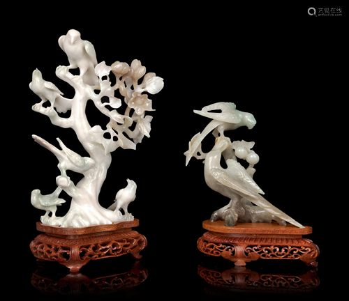 Two Chinese Hardstone Carvings of Birds