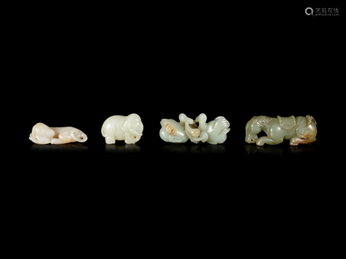 Four Chinese Jade Figures of Animals