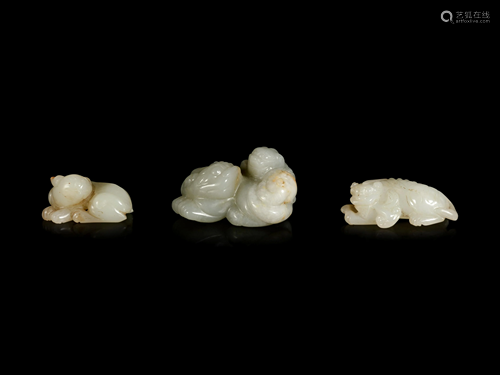 Three Chinese Jade Figures of Animals