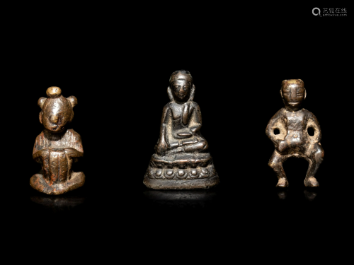 Three Small Southeast Asian Bronze Figures