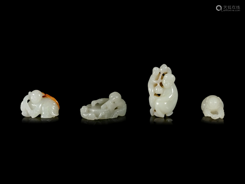 Four Chinese Jade Figures