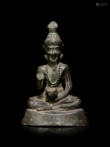 A Thai Bronze Figure of an Eldery Hermit