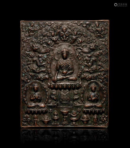 A Copper Plated Buddha Wall Hanging