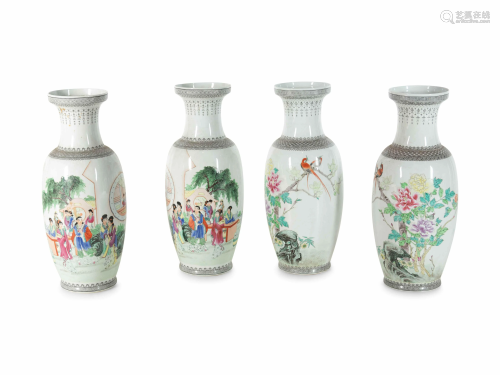 Two Pairs of Large Chinese Famille Rose Porcelain…