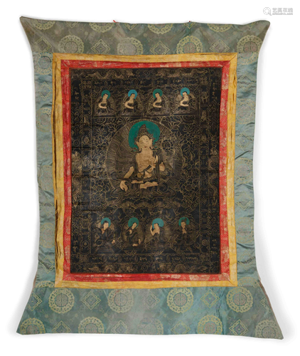 A Tibetan Thangka of a Bodhisattva