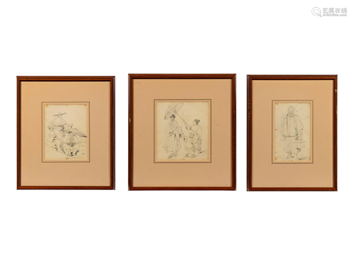 Three Sketches of Chinese Figures