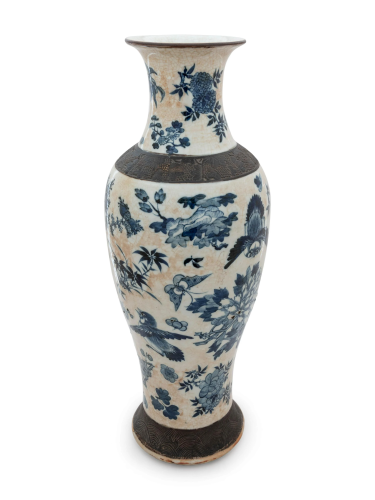 A Chinese Crackle Ground Underglaze Blue and …