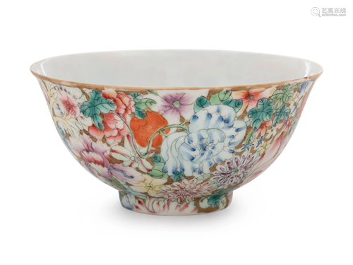 A Chinese Famille Rose 'Millefleur' Porcelain Bowl